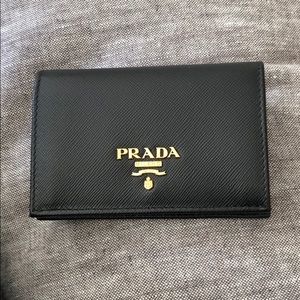 Prada leather card holder